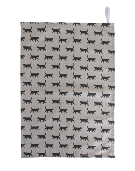 Black Cat Tea Towel
